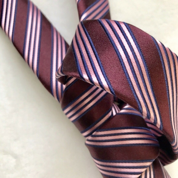 Ermenegildo Zegna Tie - Pink/Navy/Maroon pattern - Picture 3 of 5